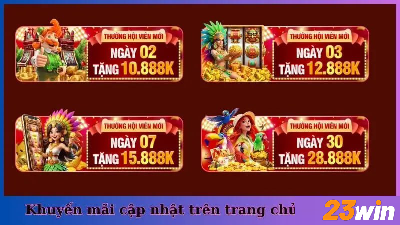 Khuyến mãi cập nhật trên trang chủ
