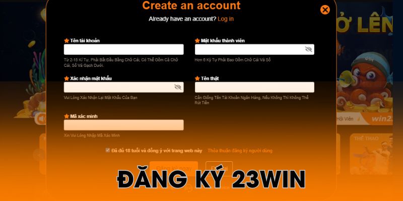Hướng dẫn đăng ký tại 23WIN